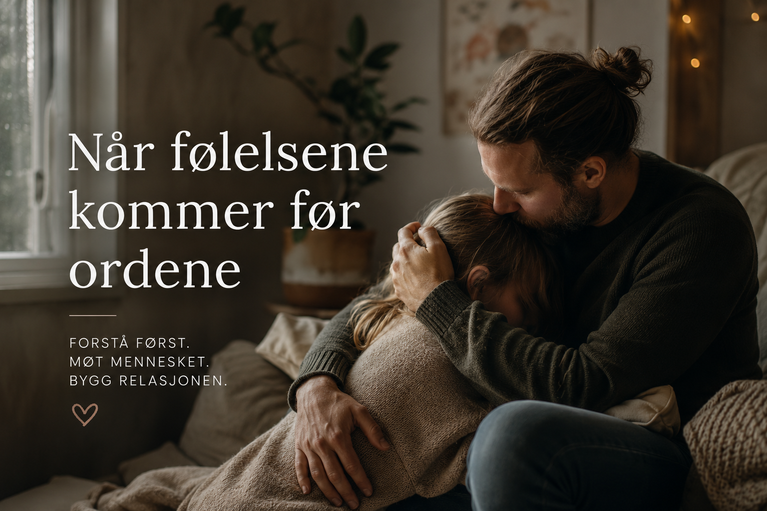 Et rolig og nært bilde som symboliserer følelser som er vanskelige å sette ord på.